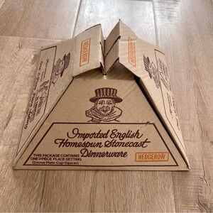 CHURCHILL HOMESPUN STONECAST 3 PCs SETTING HEDGEROW ENGLAND NIB Plate Cup Saucer